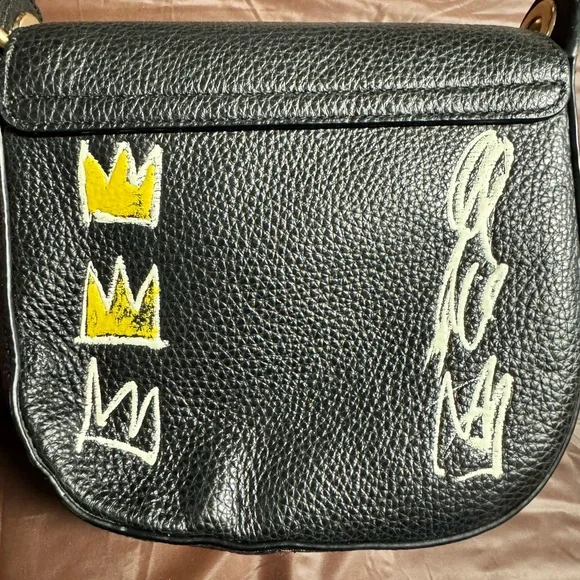 Coach X Jean Michel Basquiat Kleo Handbag 17 for Women Gold/Black - Picture 5 of 13